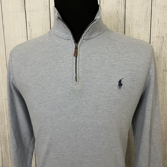 Polo Ralph Lauren Other - Polo Ralph Lauren Men's Large Light Blue 1/4 Zip Long Sleeve Pullover Sweater